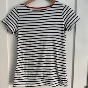 Boden Breton Black Stripe Short Sleeve Size 6